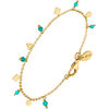 Bijoux Orusbijoux Bracelet Argent Dor&eacute; Pampilles De Forme Geometrique Et Bleu