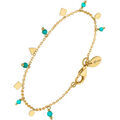 Bijoux Orusbijoux Bracelet Argent Dor&eacute; Pampilles De Forme Geometrique Et Bleu