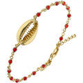 Bracelets sur Grenoble : Bracelets Orusbijoux Bracelet Chaine En Argent Dor&eacute; Avec Pierres Naturelles Onyx Rouge
