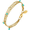 Bracelets Orusbijoux Bracelet Argent Dor&eacute; Multiples Chaine Et Pierres Naturelles Bleu