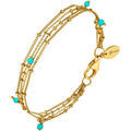 Bracelets Orusbijoux Bracelet Argent Dor&eacute; Multiples Chaine Et Pierres Naturelles Bleu Grenoble