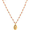 Collier Orusbijoux Collier Chaine En Argent Dor&eacute; Avec Pierres Naturelles Onyx Rouge