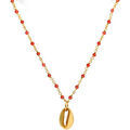 Colliers sur Grenoble : Collier Orusbijoux Collier Chaine En Argent Dor&eacute; Avec Pierres Naturelles Onyx Rouge
