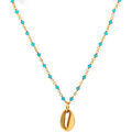 Collier Orusbijoux Collier Chaine En Argent Dor&eacute; Avec Pierres Naturelles Bleu