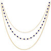 Collier Orusbijoux Collier Triple Argent Dor&eacute; Petite Perles Pierre Lapis Bleu