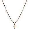 Collier Orusbijoux Collier Argent Dor&eacute; Croix Et Pierres Naturelles Lapis Bleu
