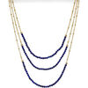Collier Orusbijoux Collier Argent Dor&eacute;e Trois Chaines Et Pierres Naturelles Bleu