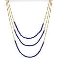Colliers sur Grenoble : Collier Orusbijoux Collier Argent Dor&eacute;e Trois Chaines Et Pierres Naturelles Bleu