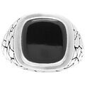 Bijoux Orusbijoux Bague En Argent Homme &eacute;caille Pierre Noire Onyx Argent&eacute;