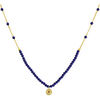 Bijoux Orusbijoux Collier Cha&icirc;ne Argent Dor&eacute; Avec Perles Lapis Et Pampille Bleu