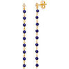 Boucles oreilles Orusbijoux Boucles D'oreilles Argent Dor&eacute;e Chaine Longue Et Pierres Bleu