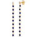 Boucles oreilles Orusbijoux Boucles D'oreilles Argent Dor&eacute;e Chaine Longue Et Pierres Bleu Grenoble