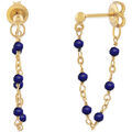 Boucles d'oreille sur Grenoble : Boucles oreilles Orusbijoux Boucles D'oreilles Argent Dor&eacute;e Chaine Et Pierres Bleu