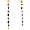 Bijoux Orusbijoux Boucles D'oreilles Pendantes Argent Dor&eacute;es Lapis Bleu