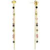 Bijoux Orusbijoux Boucles D'oreilles Pendantes Argent Dor&eacute;e Multi-tourmaline Dor&eacute;