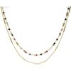 Bijoux Orusbijoux Collier Argent Dor&eacute; Double Chaines Barrettes Et Perles Dor&eacute;