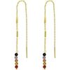 Bijoux Orusbijoux Boucles D'oreilles Fil Argent Dor&eacute; Multi-tourmaline Dor&eacute;