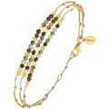 Bijoux Orusbijoux Bracelet Argent Dor&eacute; Triples Cha&icirc;nes Pierres Dor&eacute; Grenoble