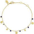 Bracelets Orusbijoux Bracelet Argent Dor&eacute; Pampilles Et Pierres Lapis Bleu Grenoble