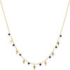 Collier Orusbijoux Collier Argent Dor&eacute; Croix Et Pierres Naturelles Lapis Bleu