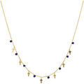 Collier Orusbijoux Collier Argent Dor&eacute; Croix Et Pierres Naturelles Lapis Bleu Grenoble