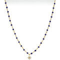 Collier Orusbijoux Collier Argent Dor&eacute; &eacute;toile En Zirconium Blanc Et Pierres Bleu Grenoble