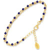 Bracelets Orusbijoux Bracelet En Argent Dor&eacute; Double Chaine Pierres Naturelles Bleu
