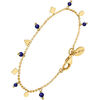 Bijoux Orusbijoux Bracelet Argent Dor&eacute; Pampilles De Forme G&eacute;om&eacute;trique Et Bleu