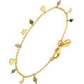 Bracelets Orusbijoux Bracelet Argent Dor&eacute; Pampilles De Forme Lune C?ur Et Pierre Dor&eacute; Grenoble