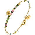Bijoux Orusbijoux Bracelet Cha&icirc;ne Argent Dor&eacute; Avec Pierres Tourmaline Et Dor&eacute;