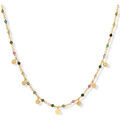 Bijoux Orusbijoux Collier Argent Dor&eacute; Petites Perles Pampilles Et Pierre Dor&eacute;