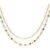 Collier Orusbijoux Collier Argent Dor&eacute; Double Chaine Et Pierres Naturelles Dor&eacute;