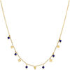 Bijoux Orusbijoux Collier Argent Dor&eacute; Pampilles De Forme G&eacute;om&eacute;trique Et Bleu
