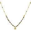 Bijoux Orusbijoux Collier Cha&icirc;ne Argent Dor&eacute; Avec Perles Tourmaline Et Dor&eacute;