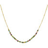 Bijoux Orusbijoux Collier Cha&icirc;ne Argent Dor&eacute; Avec Perles Tourmaline Dor&eacute;