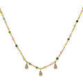 Collier Orusbijoux Collier Argent Dor&eacute; Et Pierres Naturelles Tourmaline Dor&eacute; Grenoble