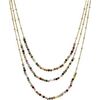 Bijoux Orusbijoux Collier Argent Dor&eacute;e Trois Chaines Et Pierres Naturelles Dor&eacute;