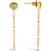 Boucles oreilles Orusbijoux Boucles D'oreilles Argent Dor&eacute; Pendantes C?ur Pierres Opale Dor&eacute;