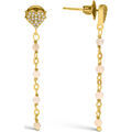 Boucles oreilles Orusbijoux Boucles D'oreilles Argent Dor&eacute; Pendantes C?ur Pierres Opale Dor&eacute; Grenoble
