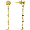 Boucles oreilles Orusbijoux Boucles D'oreilles Argent Dor&eacute; Pendantes Gouttes Pierres Dor&eacute;