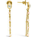 Boucles oreilles Orusbijoux Boucles D'oreilles Argent Dor&eacute; Pendantes Gouttes Opale Dor&eacute; Grenoble