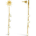Boucles oreilles Orusbijoux Boucles D'oreilles Argent Dor&eacute;es Pendantes Soleil Avec Dor&eacute; Grenoble