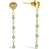 Boucles oreilles Orusbijoux Boucles D'oreilles Argent Dor&eacute; Pendantes C?ur Pierres Bleu