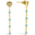 Boucles oreilles Orusbijoux Boucles D'oreilles Argent Dor&eacute; Pendantes C?ur Pierres Bleu Grenoble