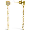 Boucles oreilles Orusbijoux Boucles D'oreilles Argent Dor&eacute; Pendantes Rondes Pierres Dor&eacute;