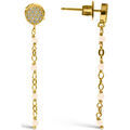 Boucles oreilles Orusbijoux Boucles D'oreilles Argent Dor&eacute; Pendantes Rondes Pierres Dor&eacute; Grenoble
