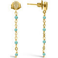 Boucles oreilles Orusbijoux Boucles D'oreilles Argent Dor&eacute; Pendantes Gouttes Pierres Bleu Grenoble