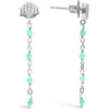 Boucles oreilles Orusbijoux Boucles D'oreilles Argent Rhodi&eacute; Pendantes Gouttes Pierres Argent&eacute;