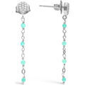 Boucles oreilles Orusbijoux Boucles D'oreilles Argent Rhodi&eacute; Pendantes Gouttes Pierres Argent&eacute; Grenoble