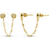 Bijoux Orusbijoux Boucles D'oreilles Argent Dor&eacute; Doubles Reli&eacute;es C?ur Opale Dor&eacute;